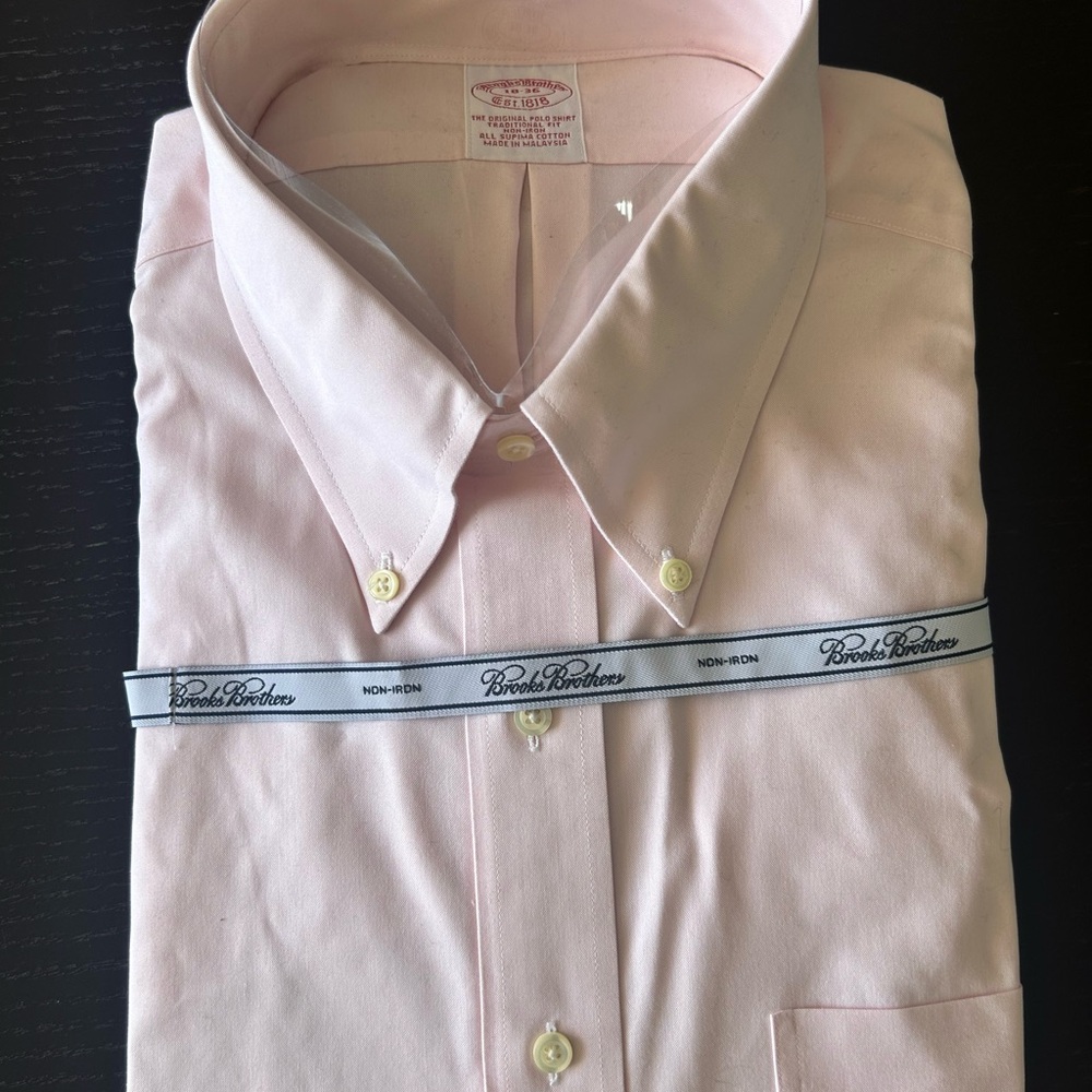 Brooks Brothers Pink Men's Shirt Traditional Fit Non-Iron New 18-36